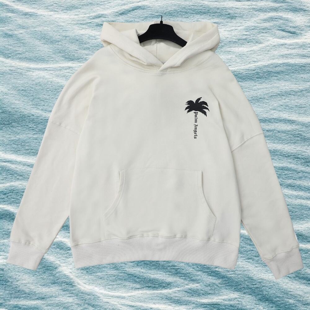 Palm Angels White Hoodie